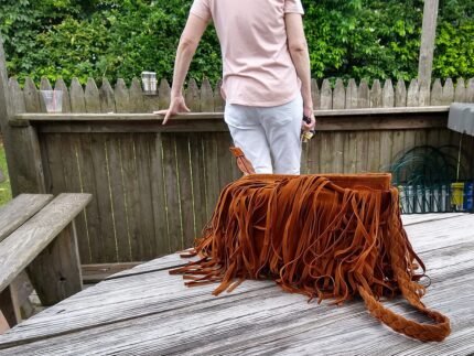 Fringed Leather Crossbody Bag