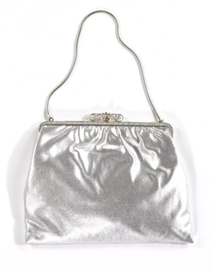 Silver Satin Evening Bag